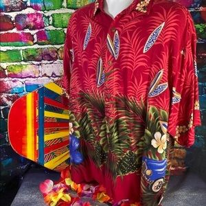 Wuwatu Hawaiian Woody Button Front Shirt Men’s Sz 2XL